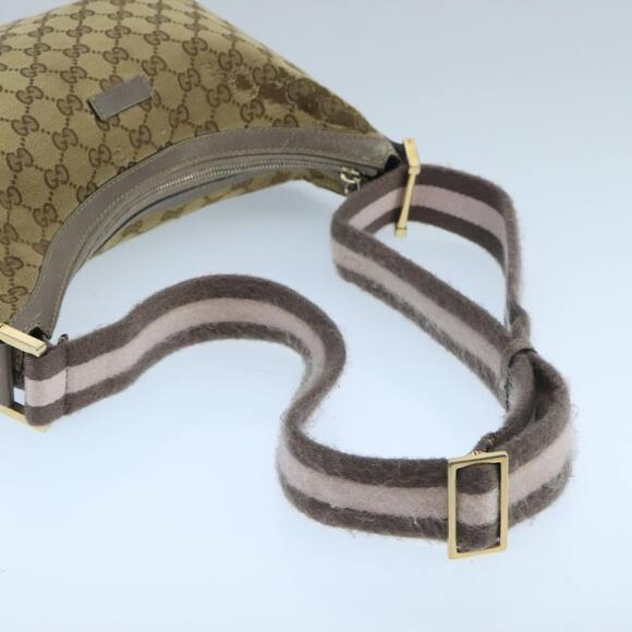 GUCCI Sherry Line GG Canvas Shoulder Bag Beige Gray Pink - Picture 8 of 16